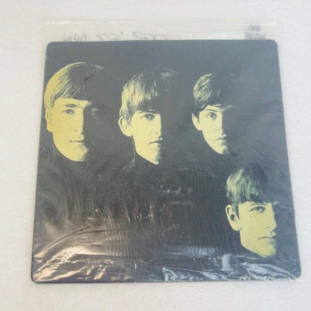 Apple Corps The Beatles Mouse Pad Black Yellow 1996 Band Graphic Like New
